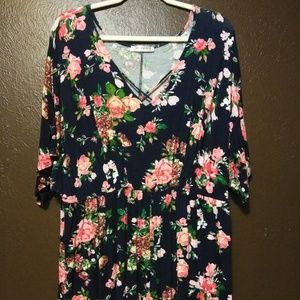 Womens Plus Floral Romper